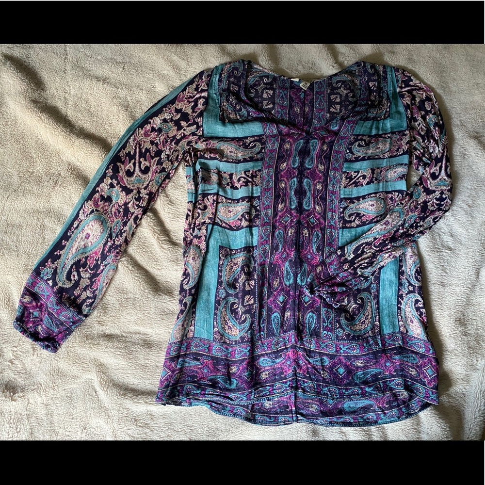 Purple Paisley Tunic Top